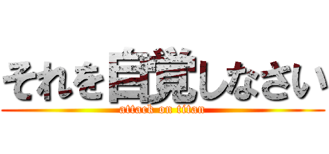 それを自覚しなさい (attack on titan)