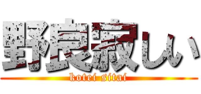 野良寂しい (kotei sitai)