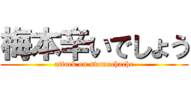 梅本辛いでしょう (attack on stomachache)