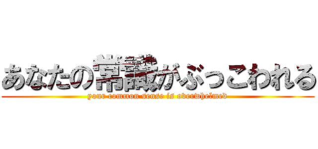 あなたの常識がぶっこわれる (your common sense is overwhelmed)