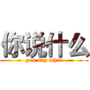 你说什么 (you say what)