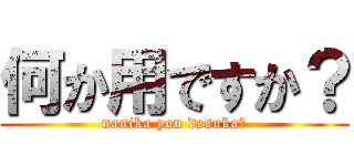 何か用ですか？ (nanika you desuka?)