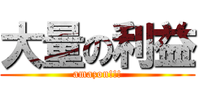 大量の利益 (amazon!!!)