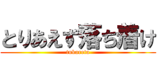 とりあえず落ち着け (tukareta)