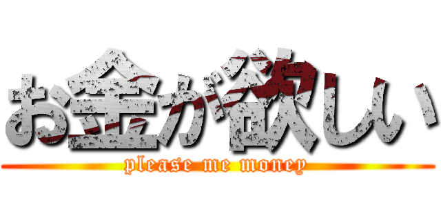 お金が欲しい (please me money)