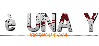 è ＵＮＡ Ｙ (CAZZO LEGGI)