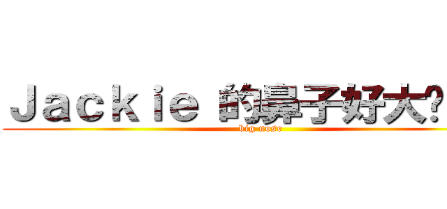Ｊａｃｋｉｅ 的鼻子好大啊！！！ (big nose)