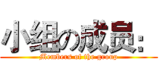 小组の成员： (Members of the group)