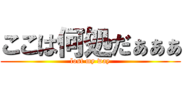 ここは何処だぁぁぁ (lost my way)