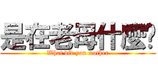 是在老母什麼啦 (What did you mother)
