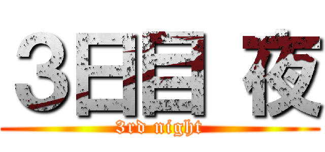 ３日目 夜 (3rd night)