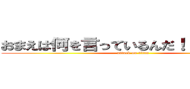 おまえは何を言っているんだ！（ドンッ！） (attack on titan)