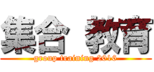 集合 教育 (group training 2016)