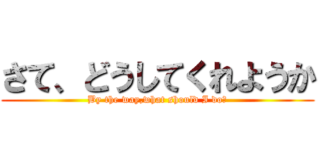 さて、どうしてくれようか (By the way,what should I do?)