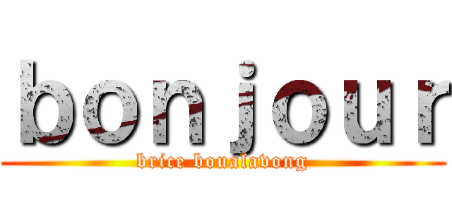 ｂｏｎｊｏｕｒ (brice boualavong)