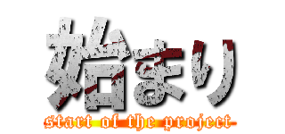 始まり (start of the project)