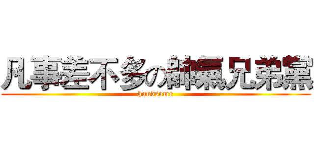 凡事差不多の帥氣兄弟黨 (handsome)
