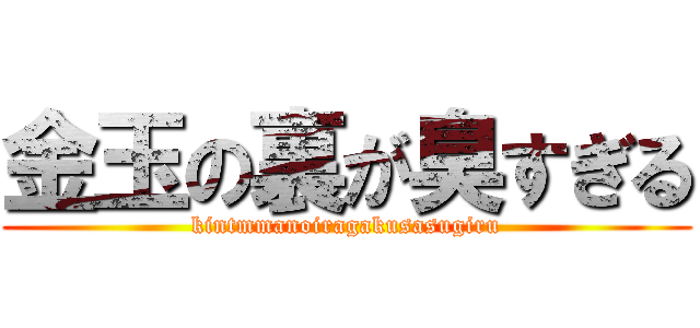 金玉の裏が臭すぎる (kintmmanoiragakusasugiru)