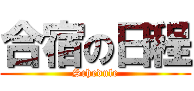 合宿の日程 (Schedule)