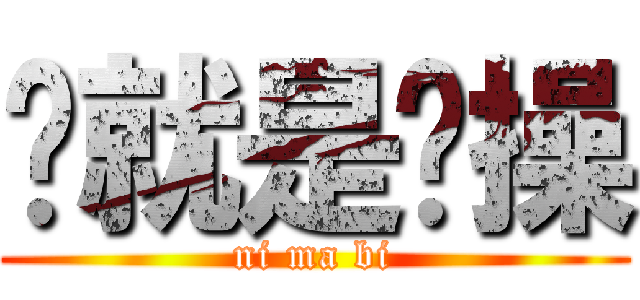 这就是节操 (ni ma bi)