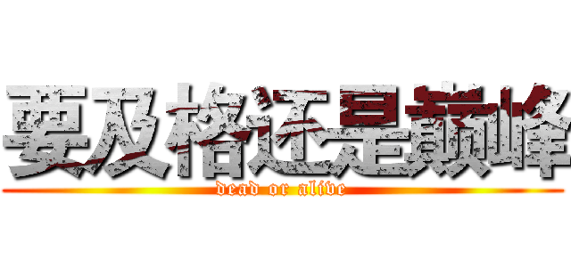 要及格还是巅峰 (dead or alive)