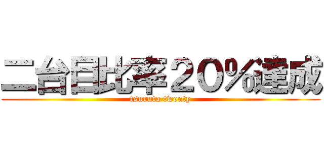 二台目比率２０％達成 (tsuruta twenty)