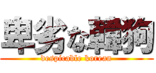 卑劣な韓狗 (despicable korean)