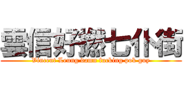 雲信好撚七仆街 (Vincent Leung damn fucking pok guy)