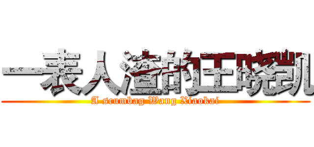 一表人渣的王晓凯 (A scumbag Wang Xiaokai)