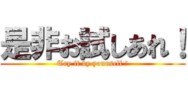是非お試しあれ！ (Try it by yourself !)