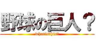 野球の巨人？ (whatisthis?)