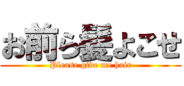 お前ら髪よこせ (Please give me hair)