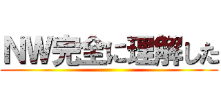 ＮＷ完全に理解した ()