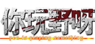 你玩野呀 (you is playing something)