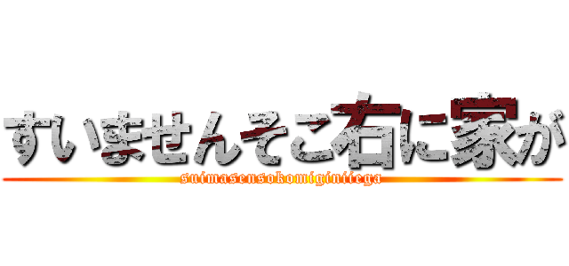 すいませんそこ右に家が (suimasensokomiginiiega)