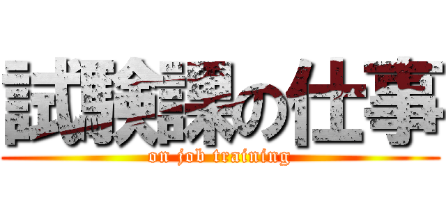 試験課の仕事 (on job training)