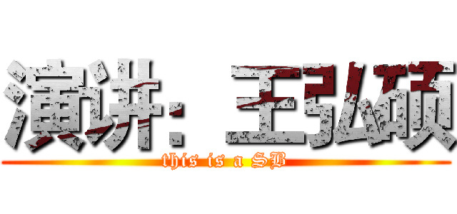 演讲：王弘硕 (this is a SB)