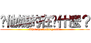你他媽的在說什麼？ (What the fucking talk?)