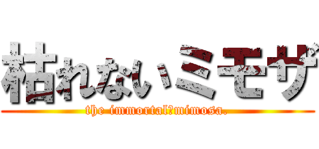 枯れないミモザ (the immortal　mimosa.)