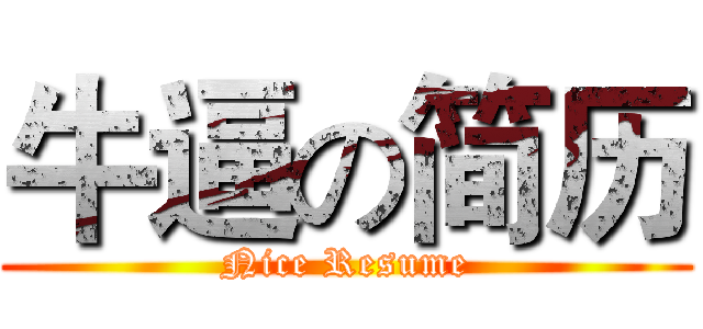 牛逼の简历 (Nice Resume)