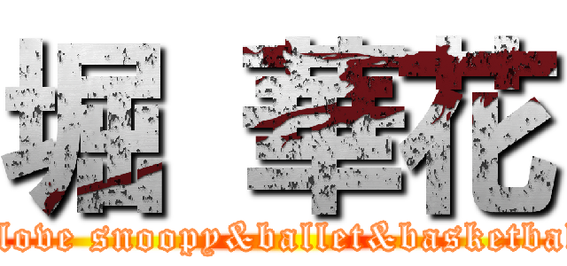 堀 華花 (I love snoopy&ballet&basketball)