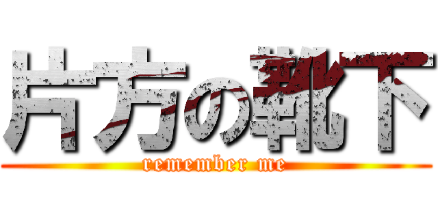 片方の靴下 (remember me)