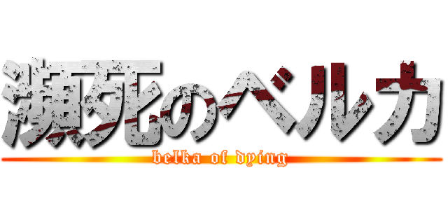 瀕死のベルカ (belka of dying)