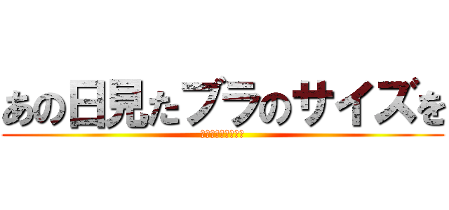 あの日見たブラのサイズを (僕達はまだ知らない)