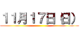 １１月１７日（日） ()