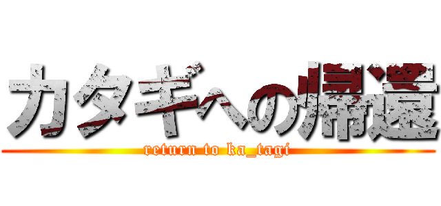 カタギへの帰還 (return to ka_tagi)