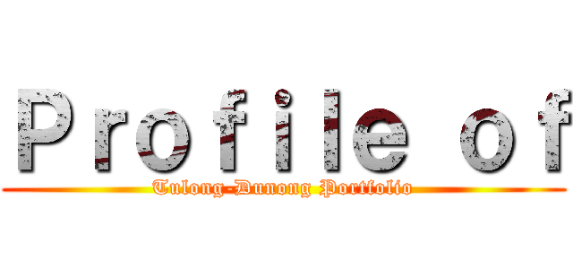 Ｐｒｏｆｉｌｅ ｏｆ (Tulong-Dunong Portfolio)