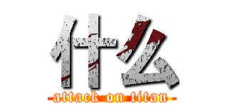 什么 (attack on titan)