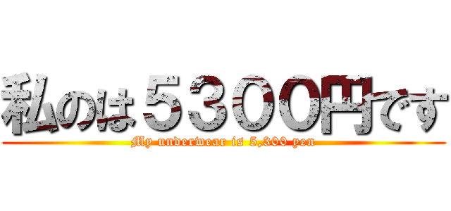 私のは５３００円です (My underwear is 5,300 yen)