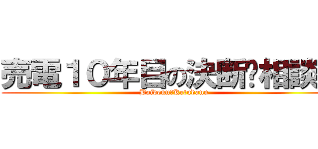 売電１０年目の決断‼相談会 (Baidenn＆Ketudann)